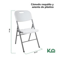 Thumbnail for Silla Plegable Plastico Blanca 45x50x88 cm KingsHouse