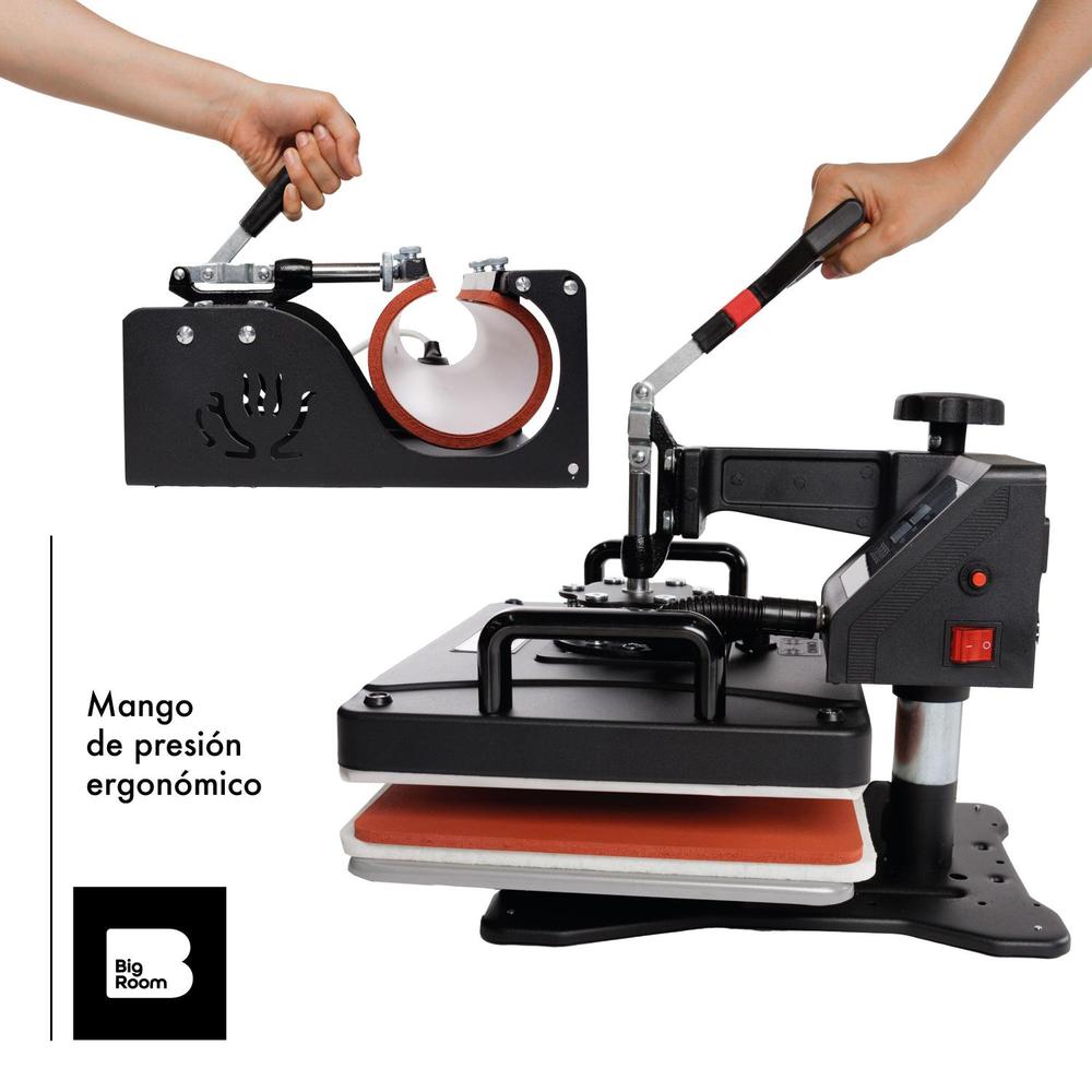 Plancha Sublimacion Combo 9 En 1 Prensa Trasferencia Calor Negro