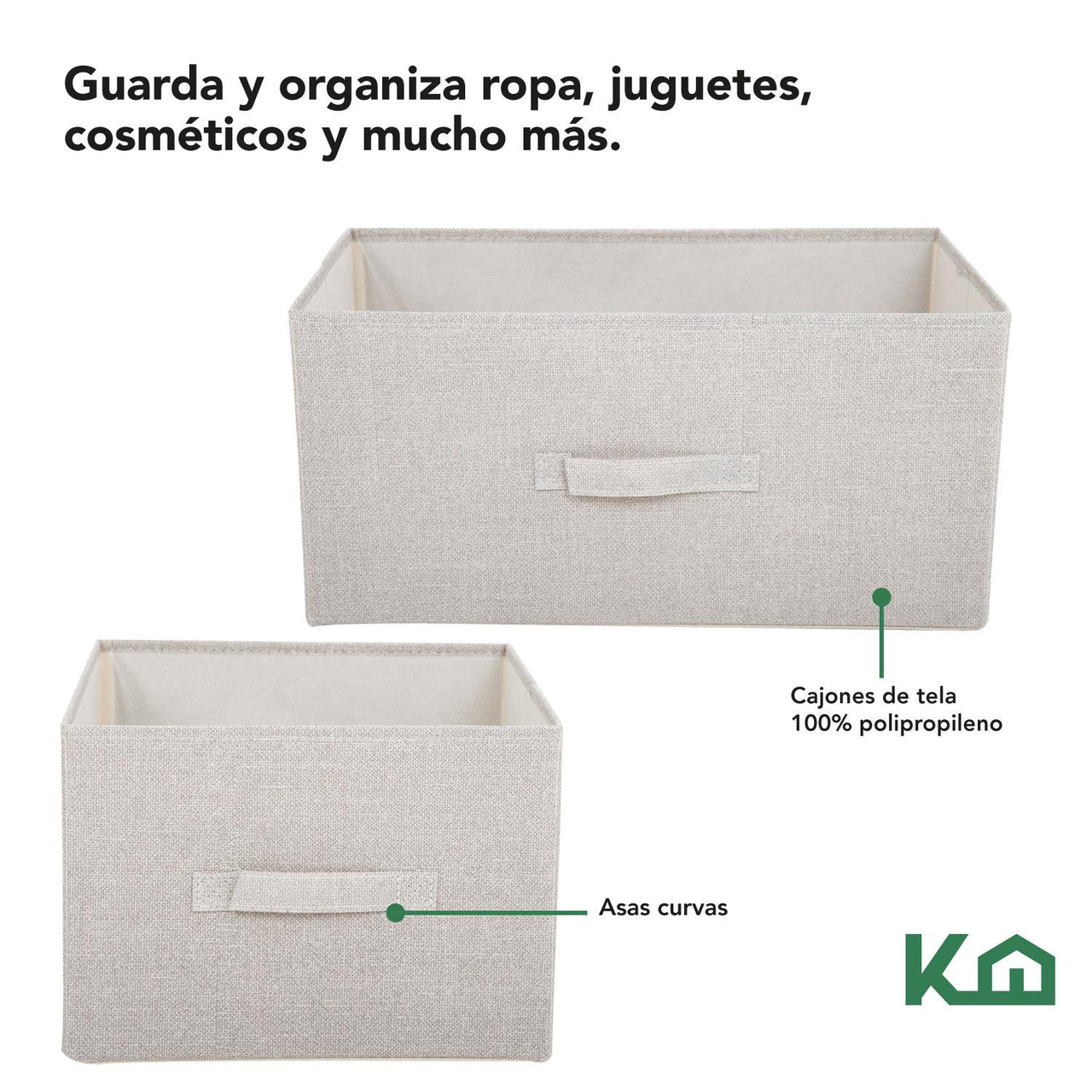 Comoda Cajonera de 5 Cajones Mueble Organizador Tela Madera