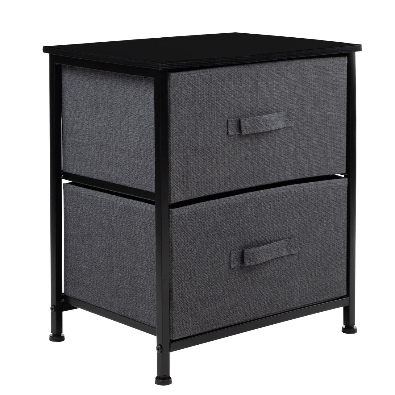 Comoda Cajonera con 2 Cajones Buro Mueble de Tela Madera