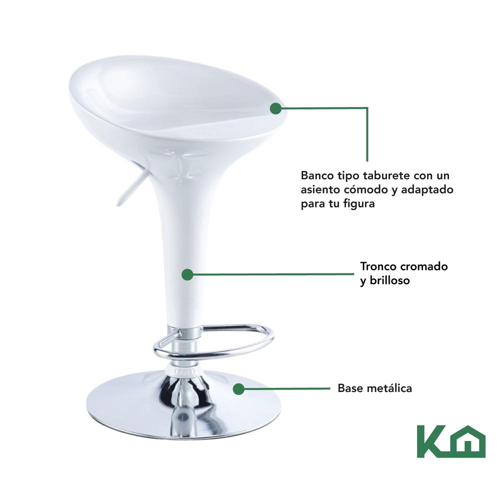 Banco Alto De Barra Set 2 Pzs Giratorio Altura Ajustable Bar