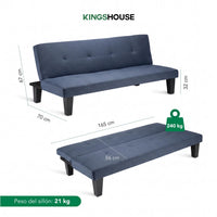 Thumbnail for Sofá Cama Mia Individual Plegable y Reclinable Tapizado Lino