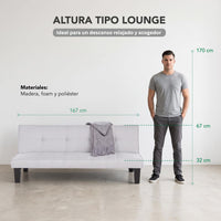 Thumbnail for Sofá Cama Mia Individual Plegable y Reclinable Tapizado Lino