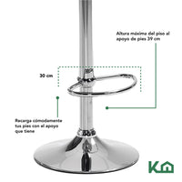 Thumbnail for Banco Silla De Comedor Giratorio Respaldo Cafeteria Cocina