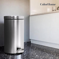 Thumbnail for Botes de Basura 30L Metalico Acero Inox C/Pedal Cocina 2pzas