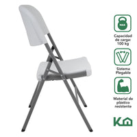 Thumbnail for Silla Plegable Plastico Blanca 45x50x88 cm KingsHouse