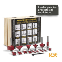 Juego 15 Brocas Carburo 1/4 para Router - Somos Reyes