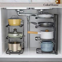 Thumbnail for Batería De Cocina Tricapa Combo Estante Ollas Sartenes 7Pzas