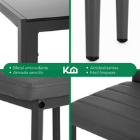 Thumbnail for Juego De Comedor 6 Sillas y Mesa De Vidrio Templado Moderno