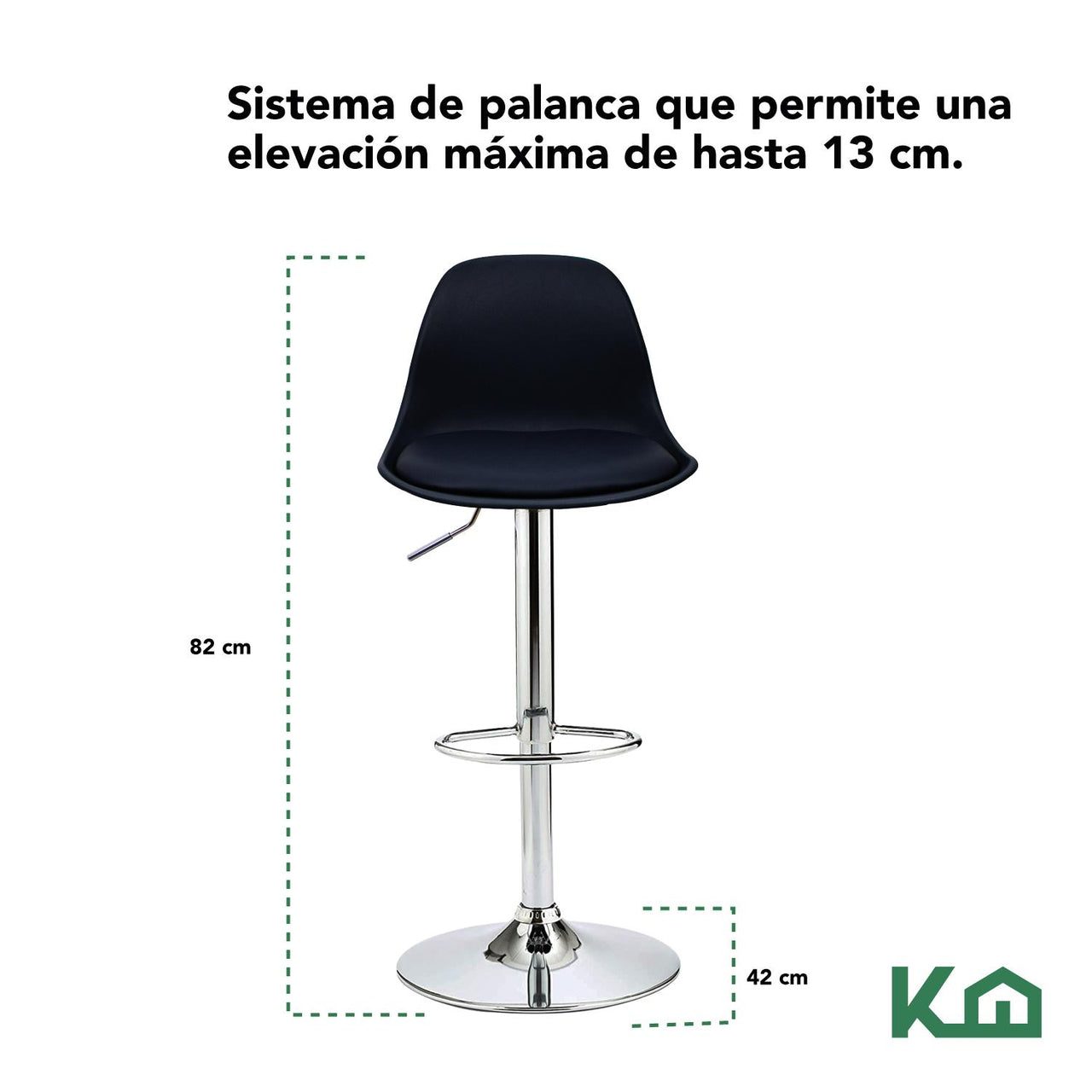 Banco Silla De Comedor Giratorio Respaldo Cafeteria Cocina
