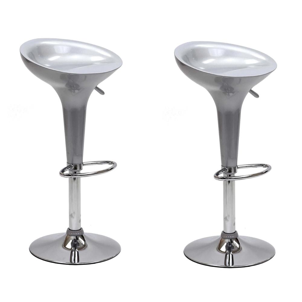Banco Alto De Barra Set 2 Pzs Giratorio Altura Ajustable Bar