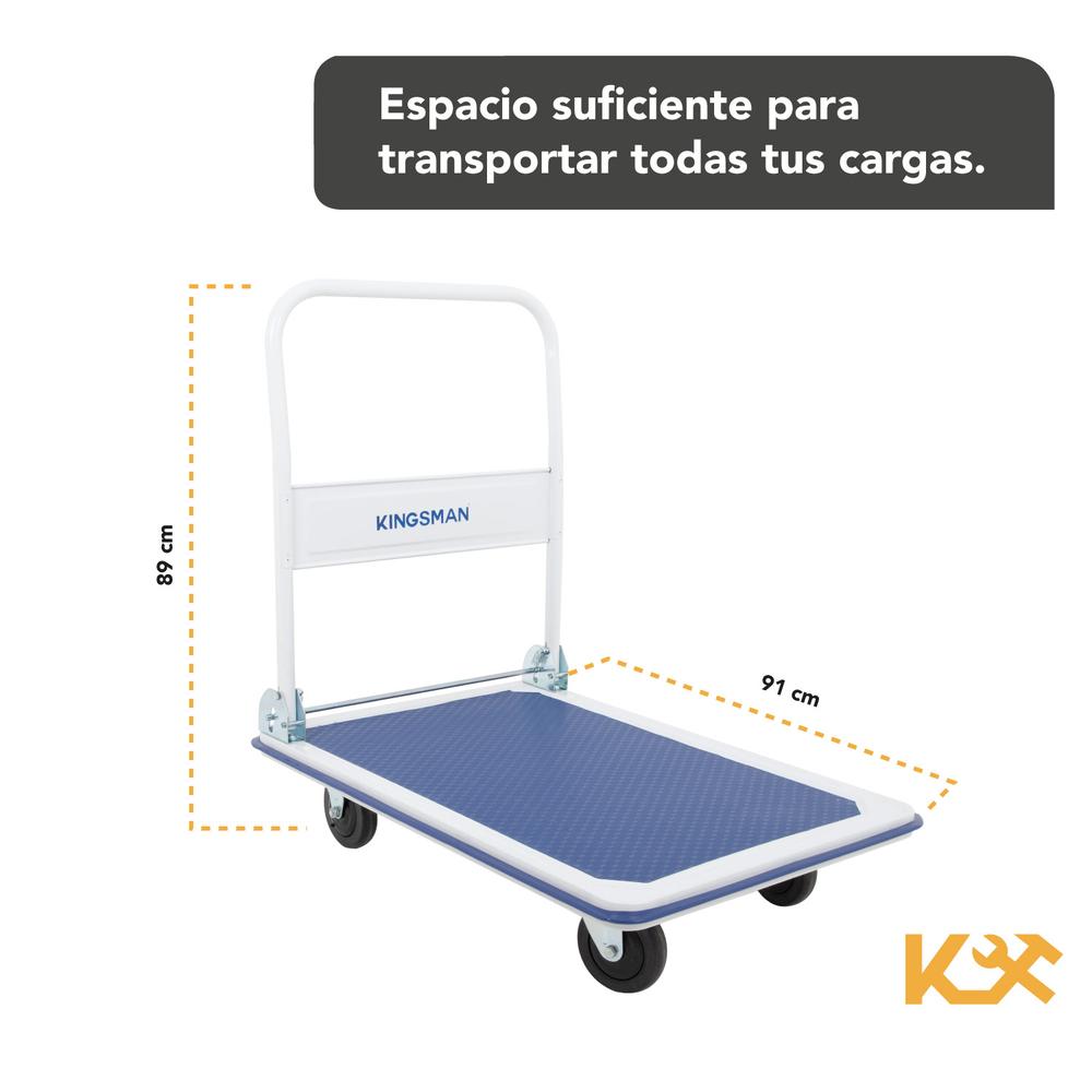 Carro Plataforma Plegable con Ruedas hasta 300 Kilos 91 x 61 x 89 cm Kingsman