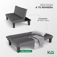 Thumbnail for Sofá Cama Mia Individual Plegable y Reclinable Tapizado Lino
