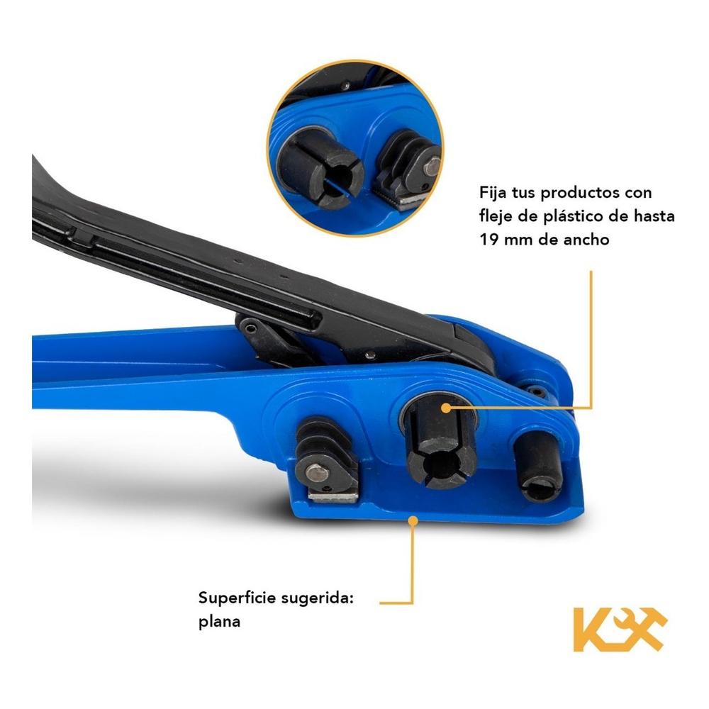 Flejadora Profesional Para Fleje Plastico de 13 a 19 mm Juego de 2 Pzs Kingsman