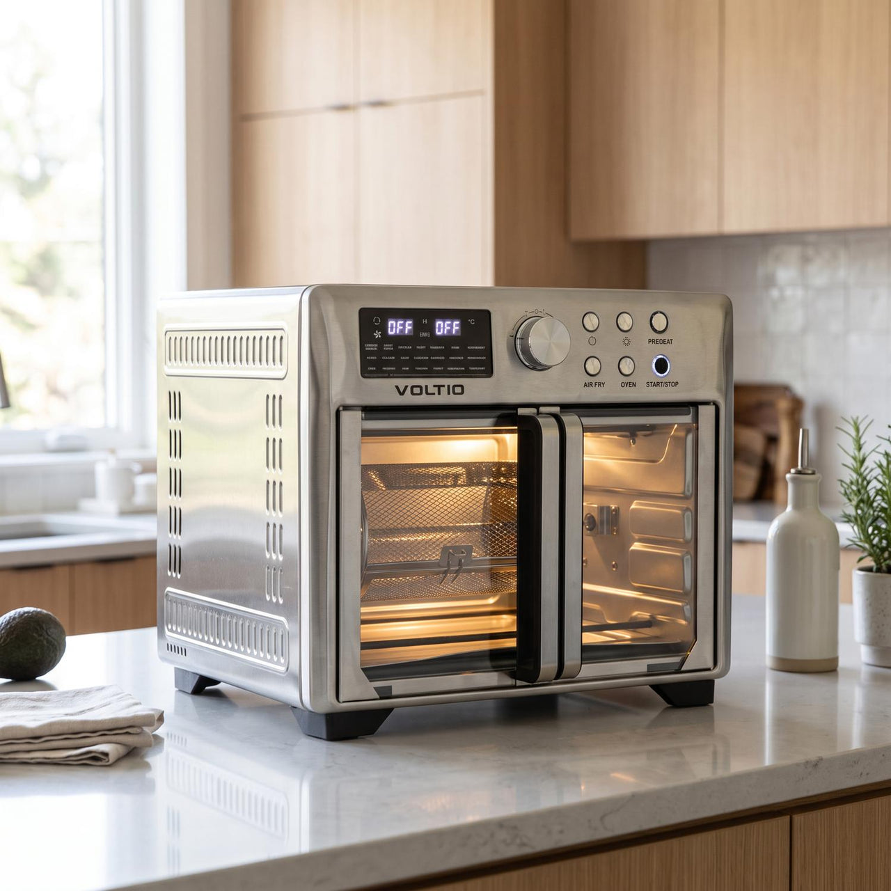 Horno Freidora de Aire 25L Rostizador Puerta Francesa