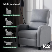 Thumbnail for Sillon Reclinable Reposet Sofa Individual Tela Moderno Sala