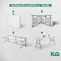 Thumbnail for Mesa plegable 180 cm Exterior Jardín Portafolio 2 Piezas