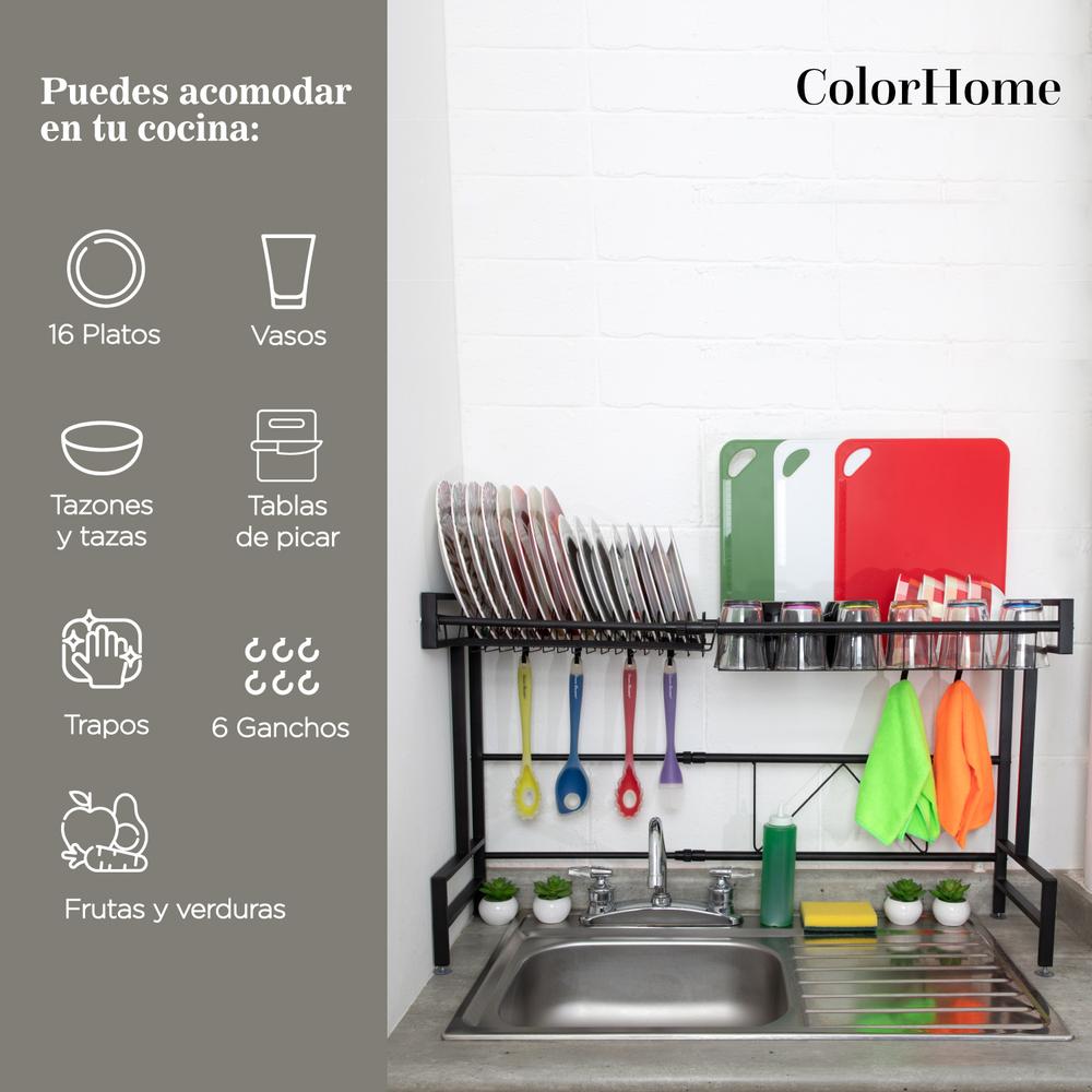 Escurridor De Platos Acero Inoxidable Para Fregadero