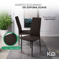 Thumbnail for Juego De Comedor 6 Sillas y Mesa De Vidrio Templado Moderno