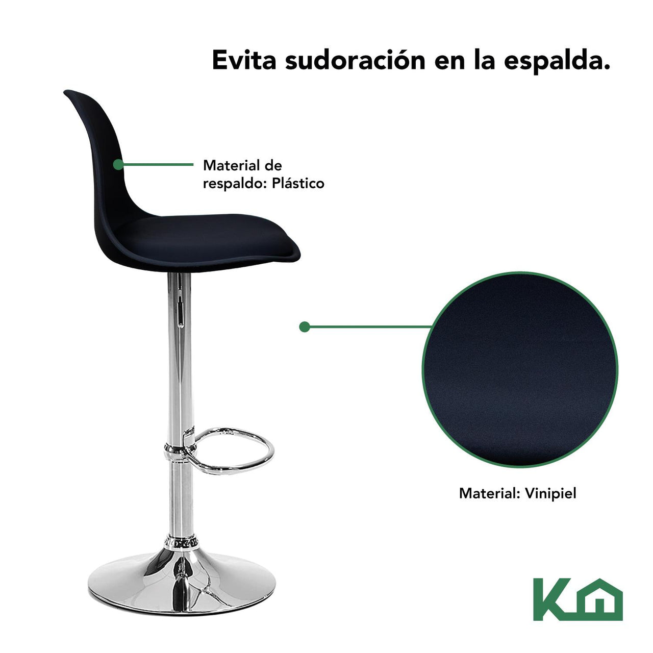 Banco Silla De Comedor Giratorio Respaldo Cafeteria Cocina