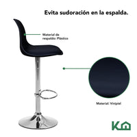 Thumbnail for Banco Silla De Comedor Giratorio Respaldo Cafeteria Cocina