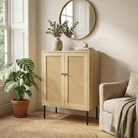 Thumbnail for Credenza Bufetera Aparador 2 Puertas Moderna Madera y Metal