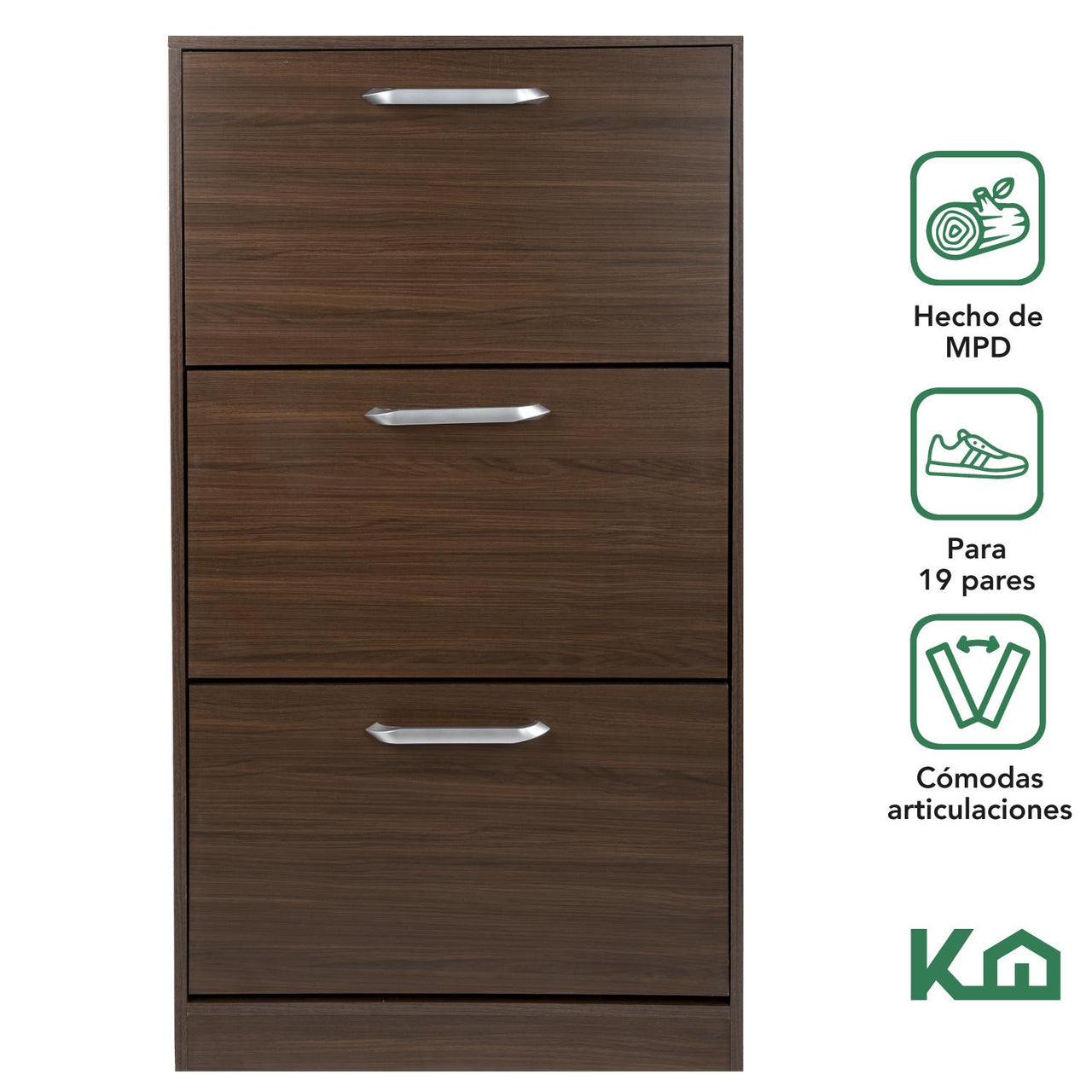 Mueble Zapatero Zapatera Organizador Madera 18 Pares Hogar