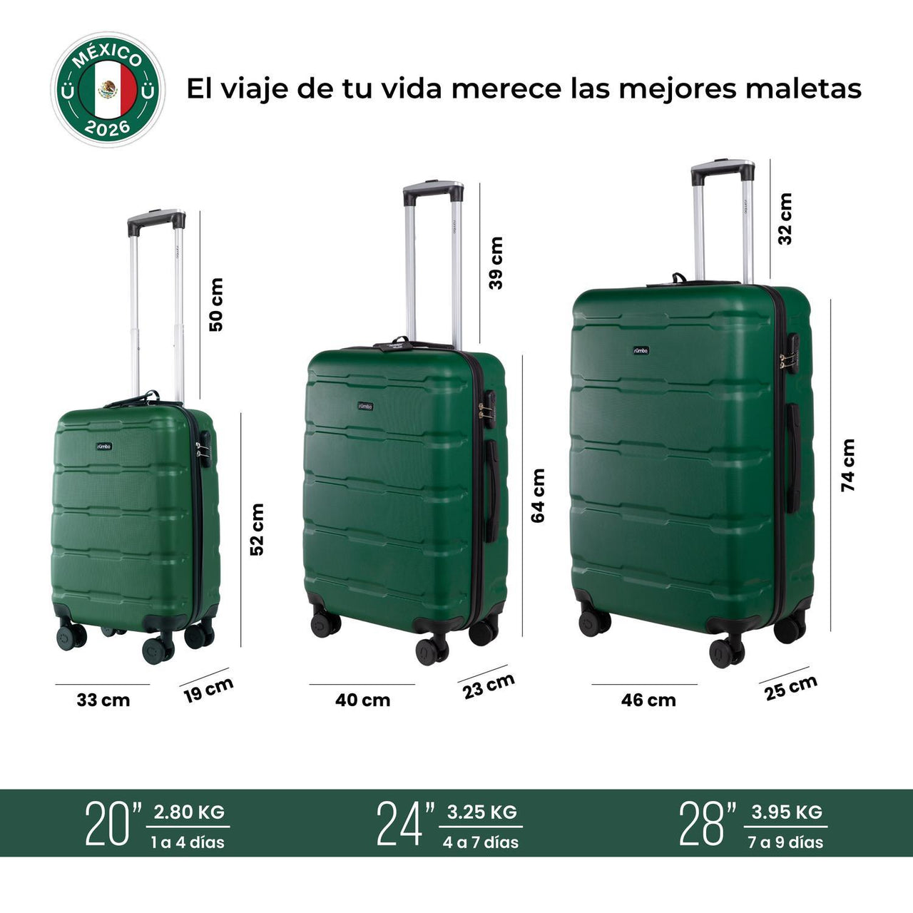 Maletas de Viaje 20”, 24” y 28” con Stickers