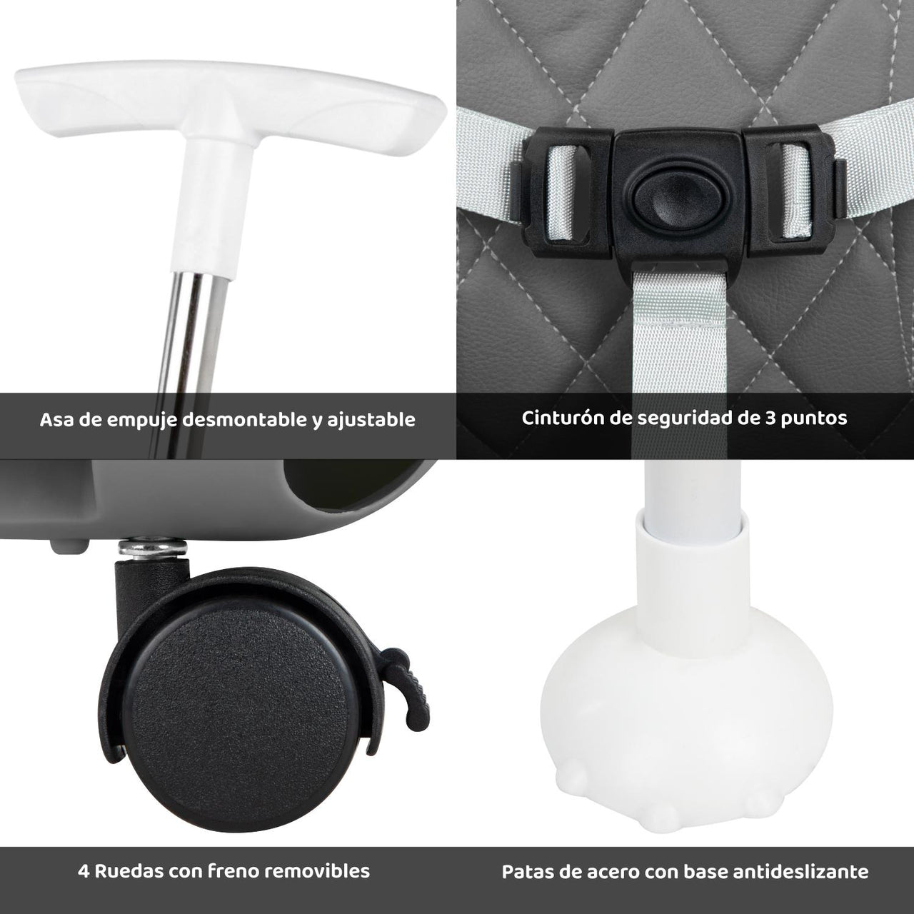 Silla Periquera Alta De Bebe Para Comer Con Charola 5 En 1