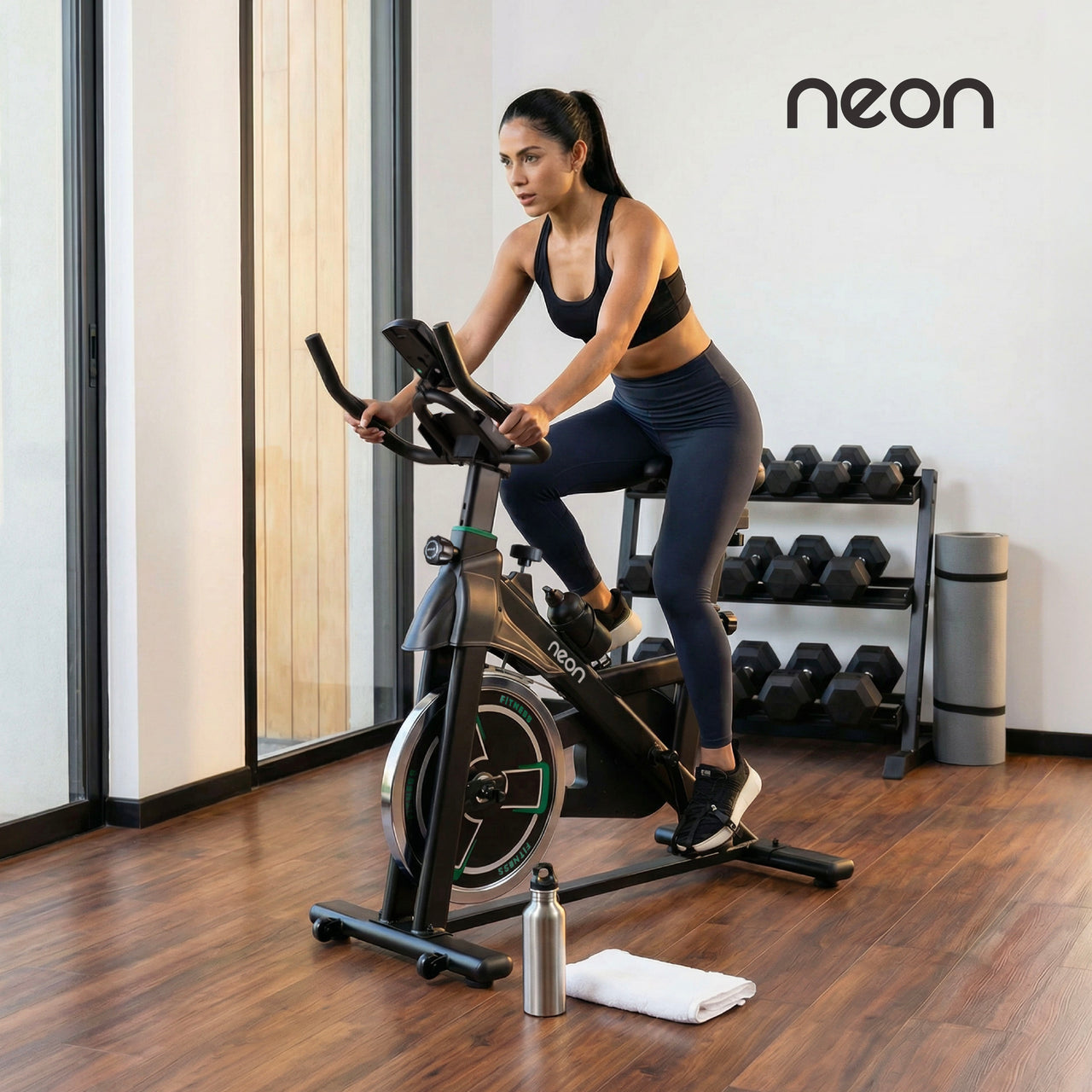 Bicicleta Fija Spinning Pro Rueda 15kg Estática Cardio Hogar