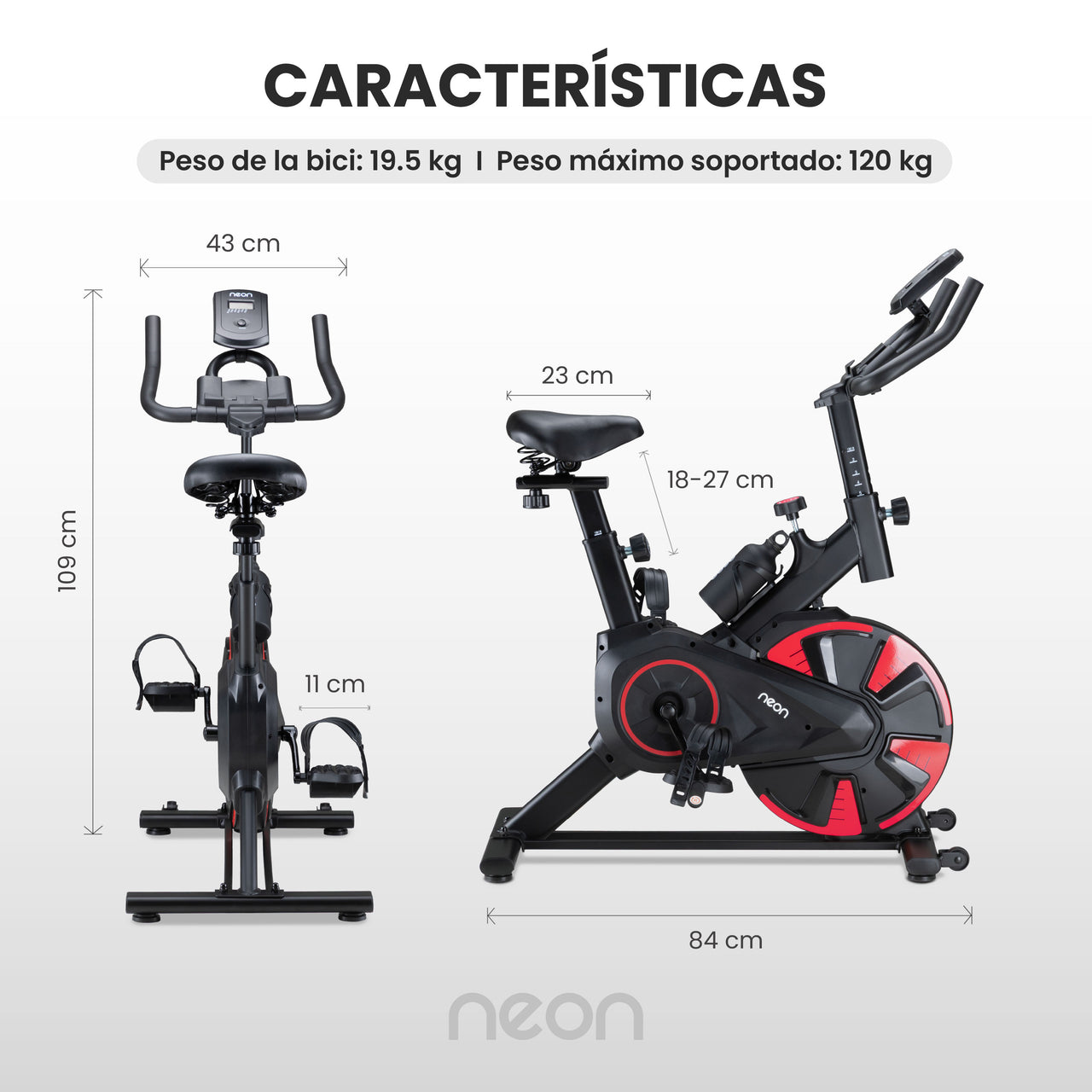 Bicicleta Fija Spinning Pro Rueda 8kg Estática Cardio Hogar