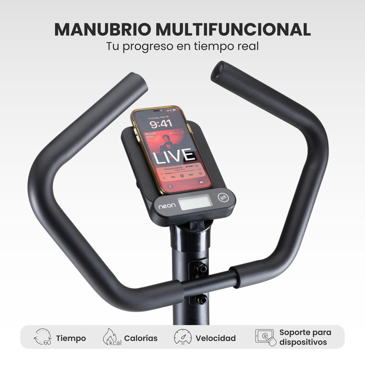 Bicicleta Fija Spinning y Cardio NEON con Pantalla Digital