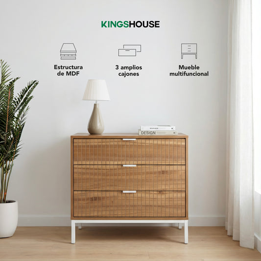 Cómoda Cajonera 3 Cajones Mueble Organizador Nórdico