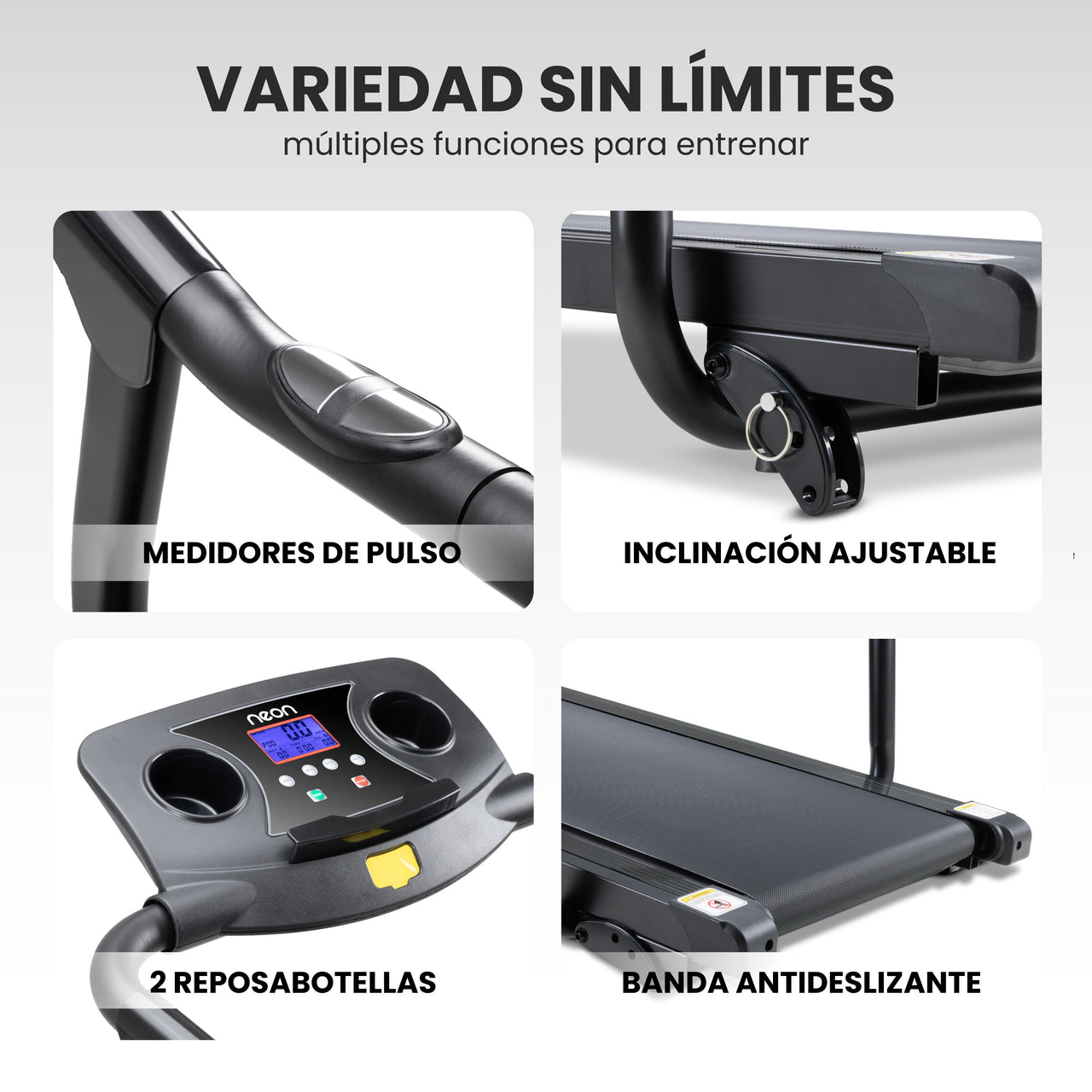 Caminadora Eléctrica Plegable 3 Niveles de Inclinación