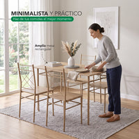 Thumbnail for Comedor Moderno Rectangular 5 Piezas Con 4 Sillas y Mesa
