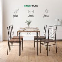 Thumbnail for Comedor Moderno Rectangular 5 Piezas Con 4 Sillas y Mesa