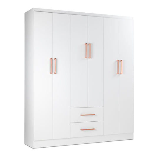 Ropero Closet Armario Ropa de Madera 6 Puertas y 2 Cajones