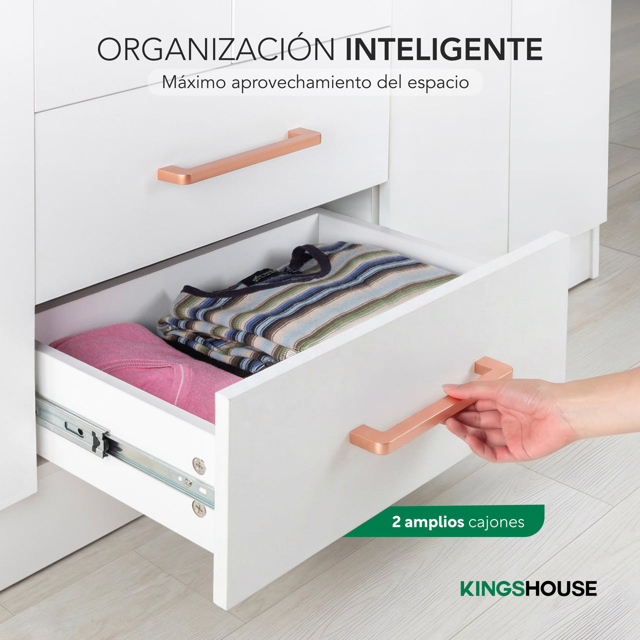 Ropero Closet Armario Ropa de Madera 6 Puertas y 2 Cajones