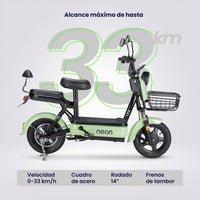 Thumbnail for Bicicleta Eléctrica 350w 38km/h Acero 150 Kg Canastilla 50km