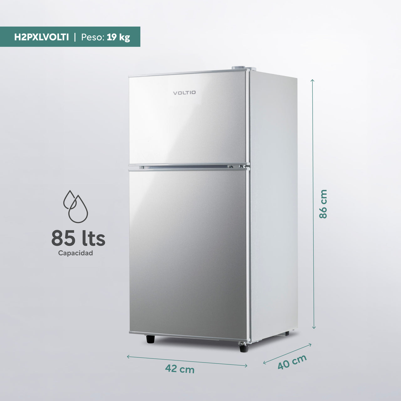Refrigerador Frigobar 85 L 3 Pies Doble Puerta Congelador
