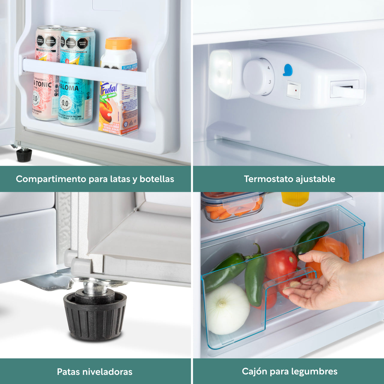 Refrigerador Frigobar 85 L 3 Pies Doble Puerta Congelador