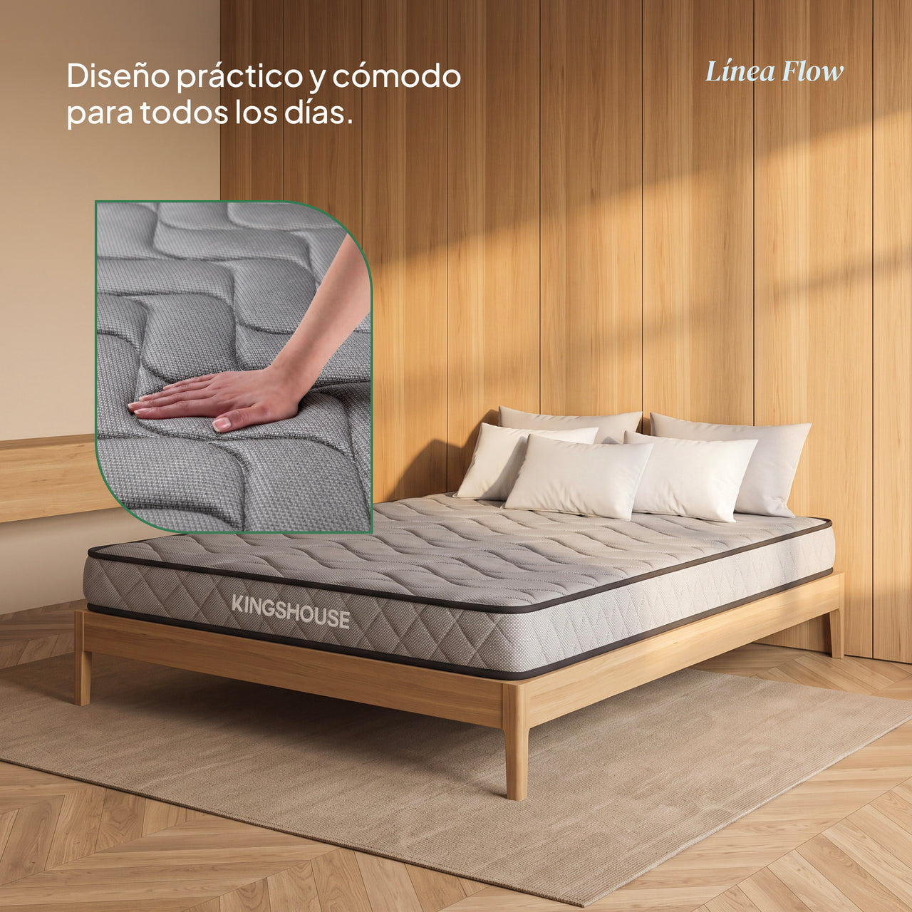Colchón Matrimonial Kingshouse | Memory Foam 15cm | En Caja