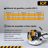 Thumbnail for Desbrozadora Desmalezadora 52cc Motor 2 tiempos 2.5 HP + Carrete Hilo Amarillo KIND5200 Kingsman