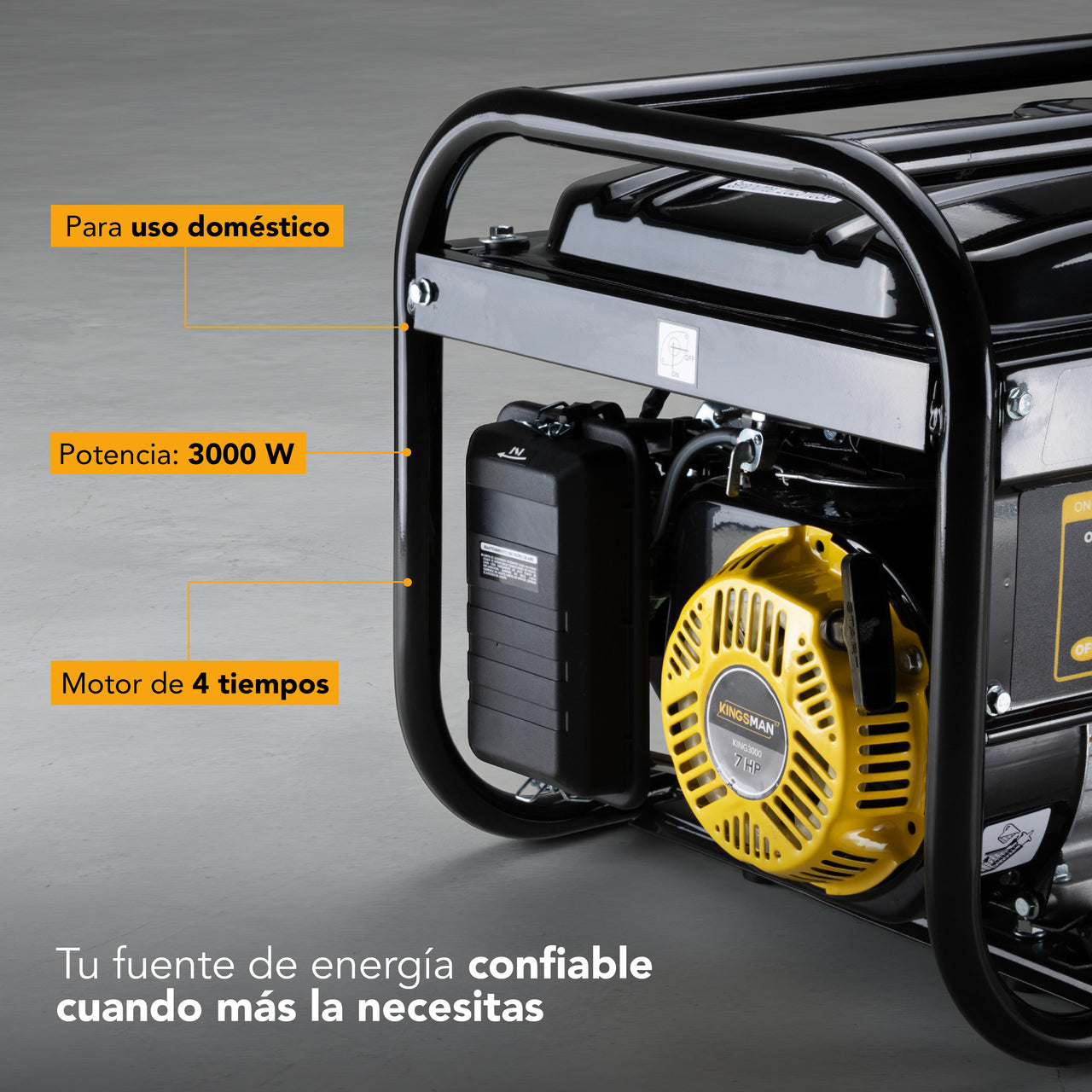 Generador Portatil De Luz 110/220v A Gasolina 7.5hp 3000w Amarillo King3000