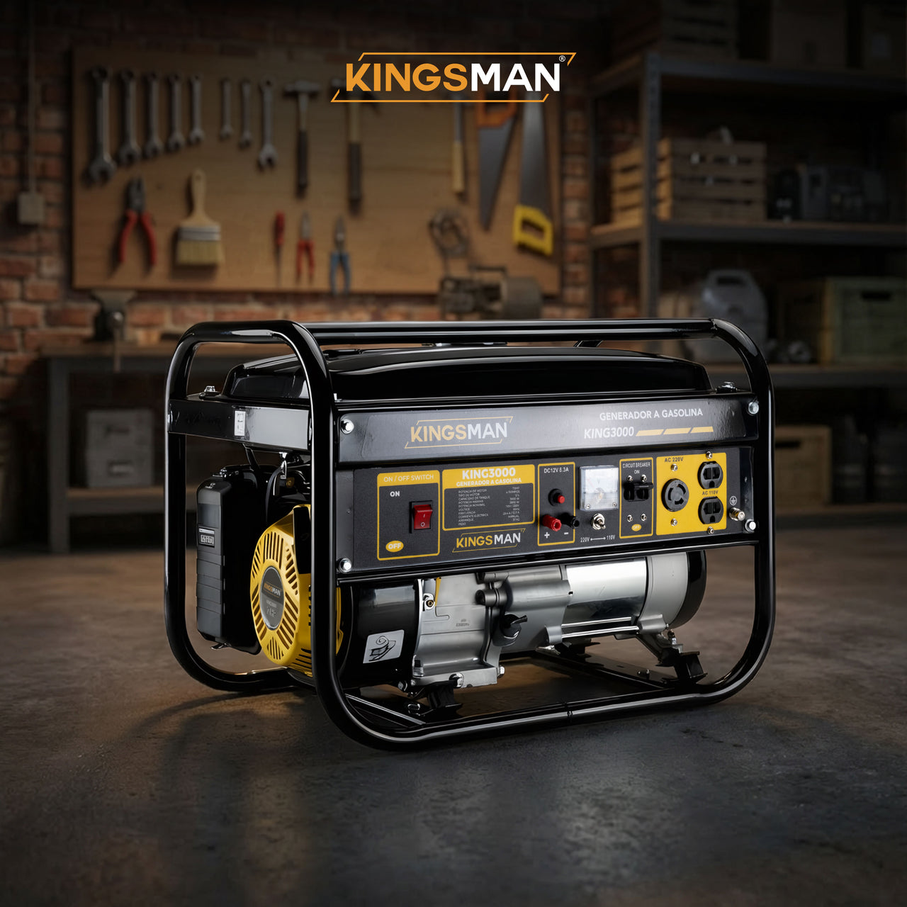 Generador Portatil De Luz 110/220v A Gasolina 7.5hp 3000w Amarillo King3000