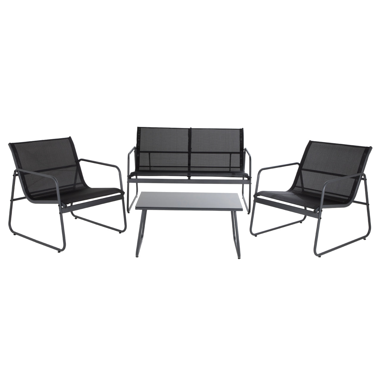 Sala Exterior Juego Para Jardín Exterior Silver Textilene