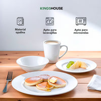 Thumbnail for Vajilla Opal De 16 Pzas Redonda 4 Personas Moderna Elegante