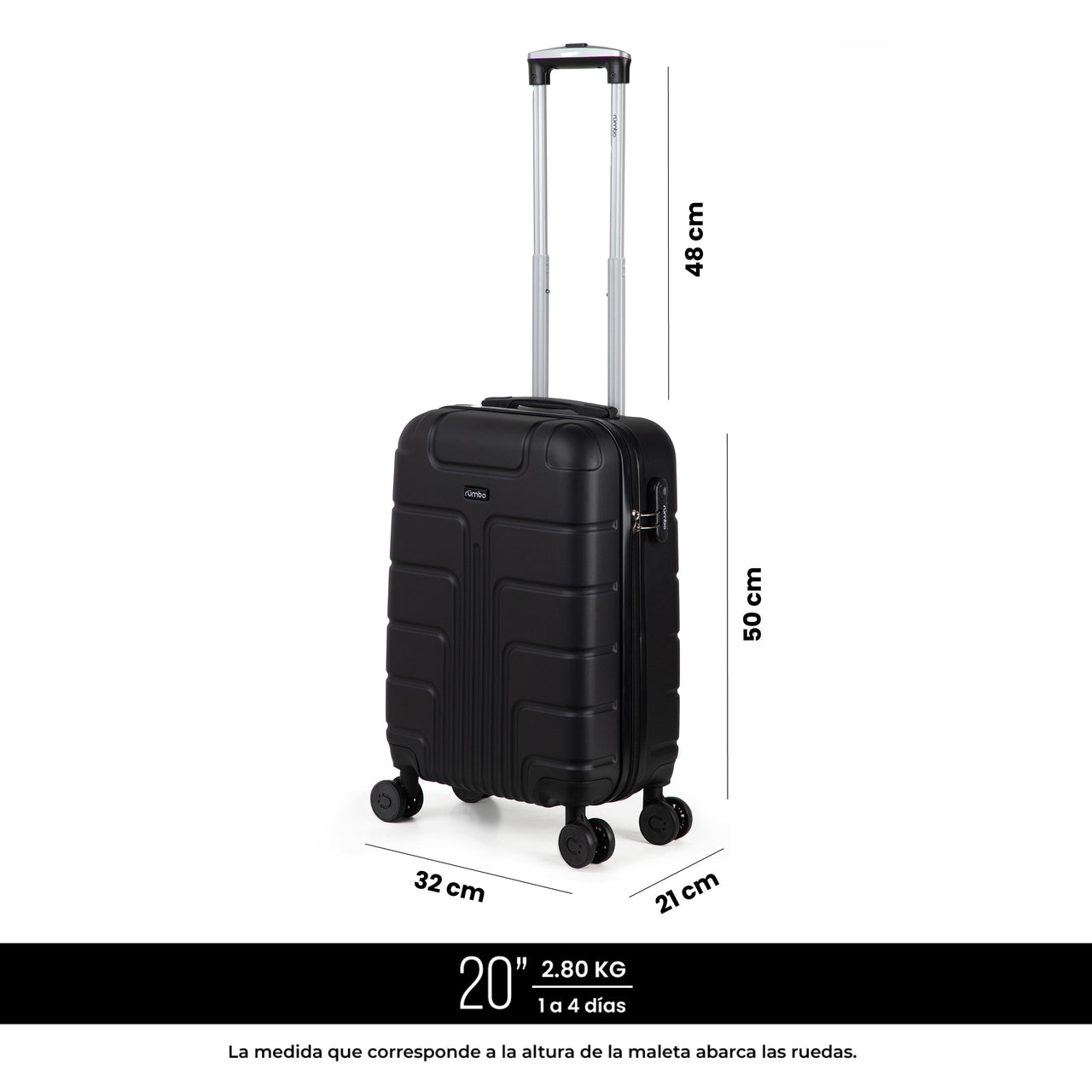 Maleta Rumbo 20” Carry On 10 kg Ligera con Candado