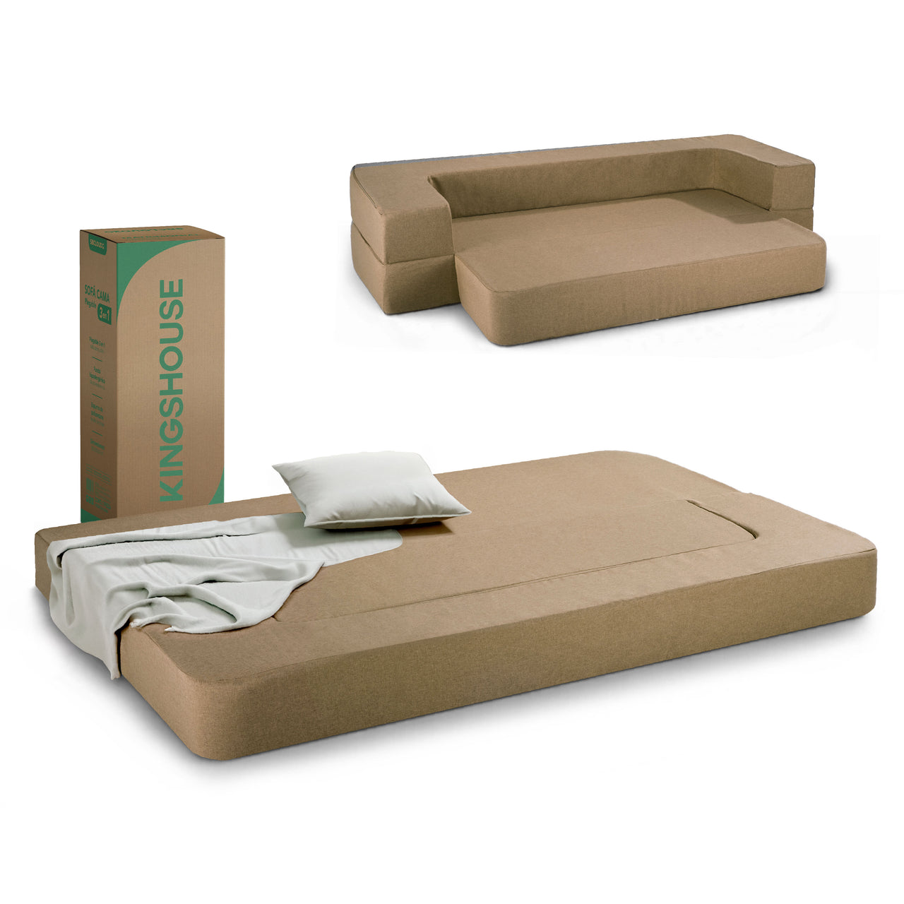 Colchón Plegable Individual 3 en 1 Futón Sofá Estilo Japonés