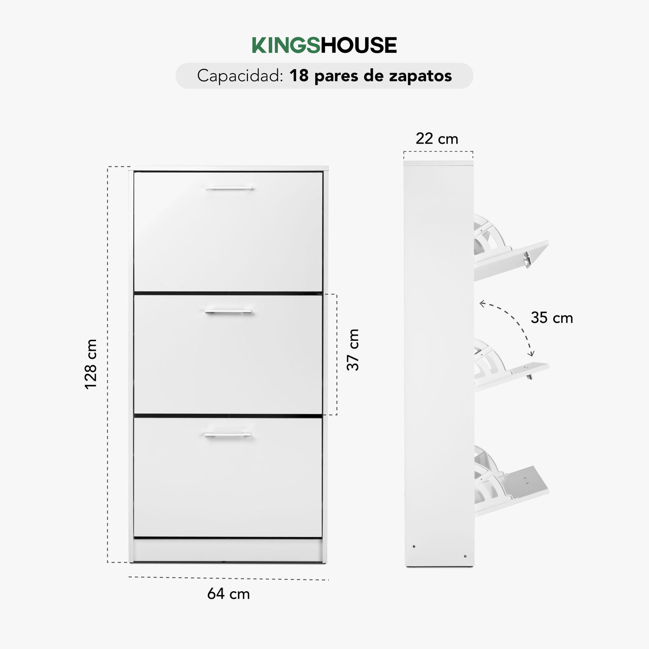 Mueble Zapatero para Entrada o Recibidor 18 Pares Zapatos